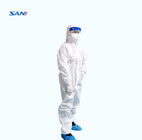 White Disposable Isolation Coverall , PE Disposable Isolation Clothing